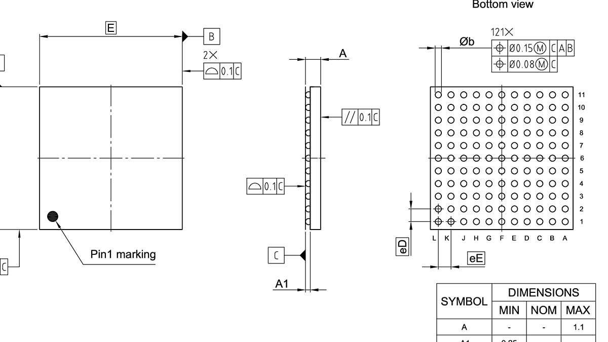 PG-TFBGA-121-801_Package Outline