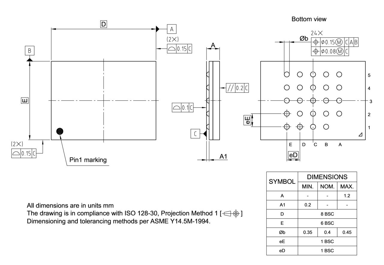 PG-TFBGA-24-800_Package Outline