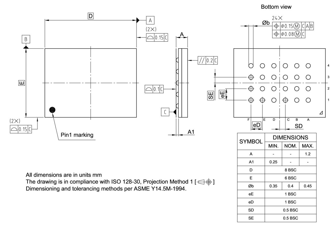 PG-TFBGA-24-801_Package Outline