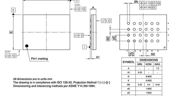 PG-TFBGA-24-801_Package Outline