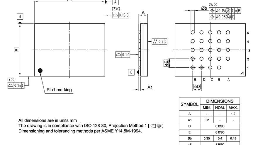 PG-TFBGA-24-802_Package Outline