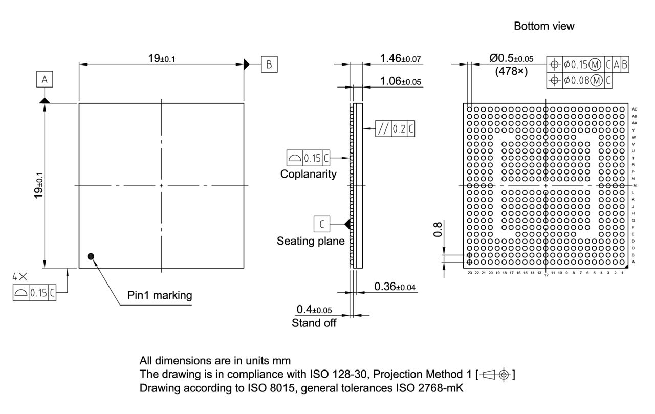 PG-TFBGA-478-850_Package Outline