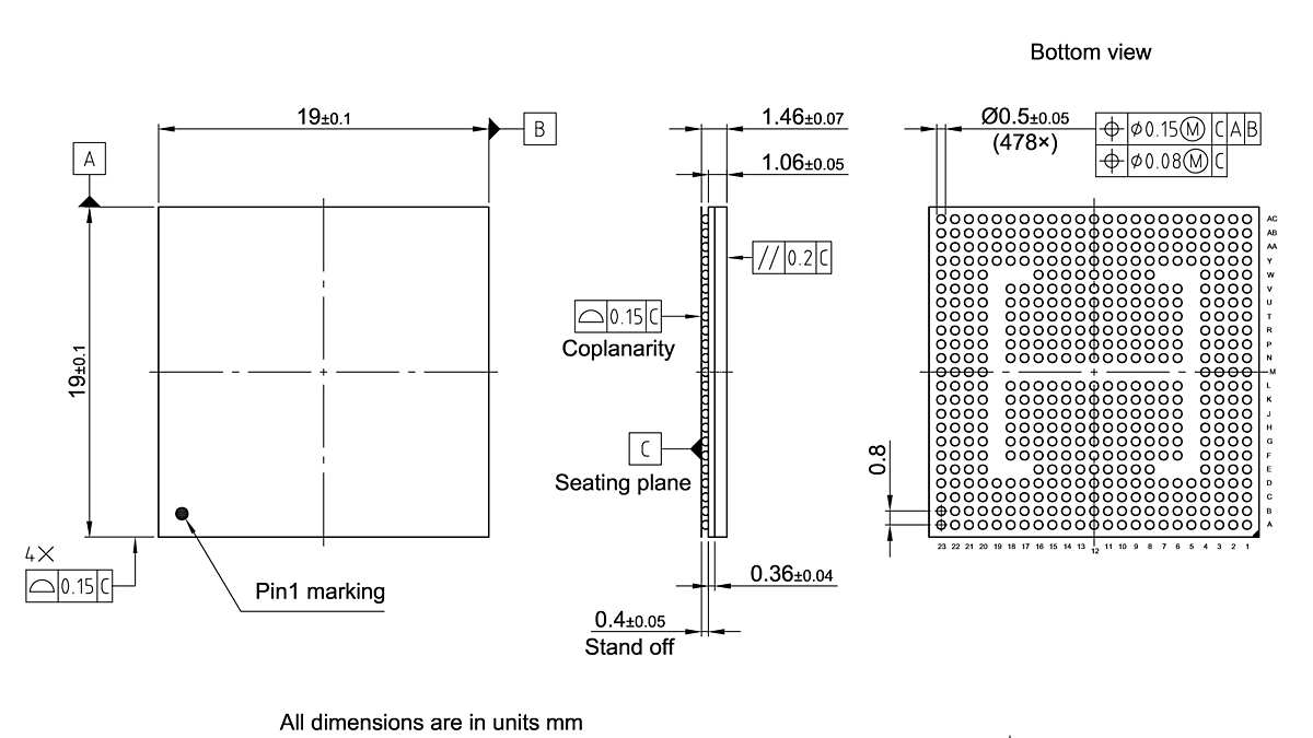 PG-TFBGA-478-850_Package Outline