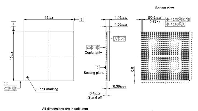 PG-TFBGA-478-850_Package Outline