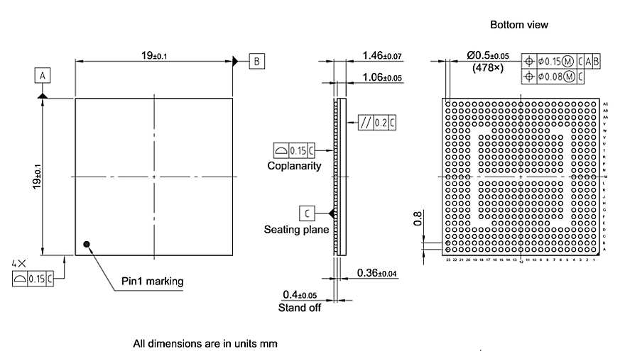 PG-TFBGA-478-850_Package Outline