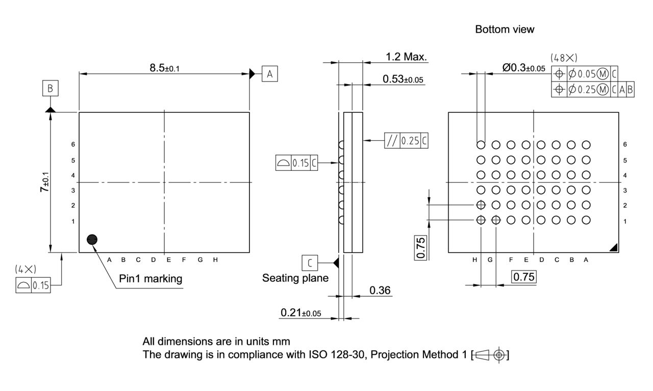 PG-TFBGA-48-804_Package Outline