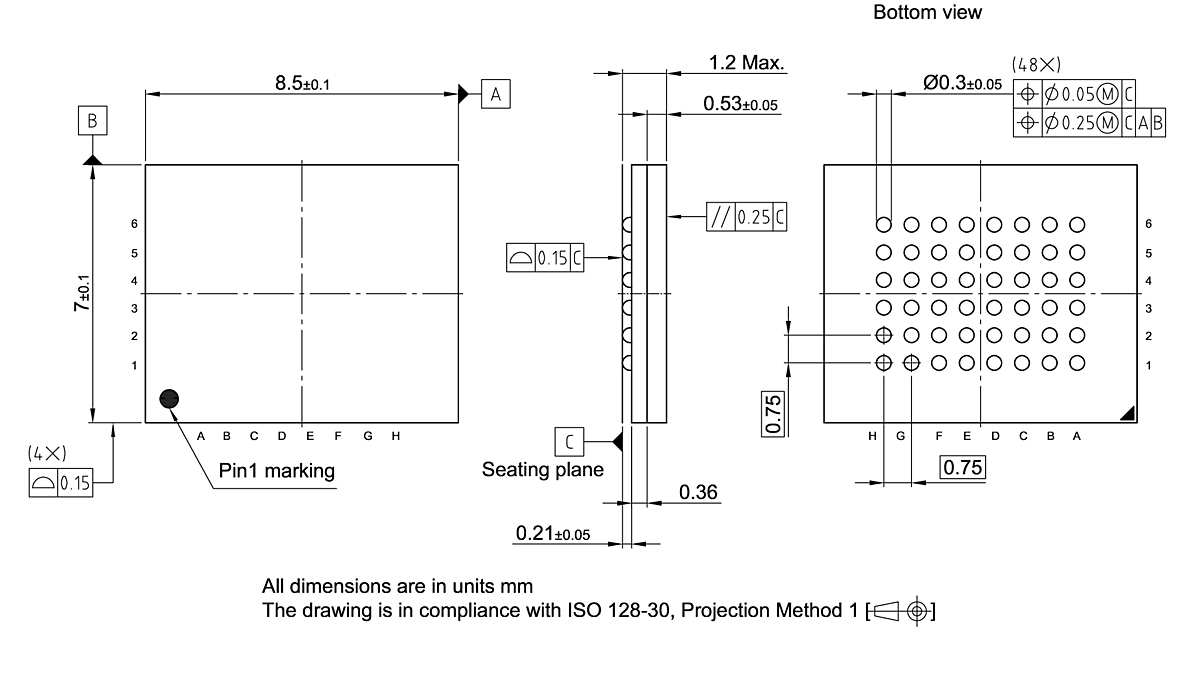 PG-TFBGA-48-804_Package Outline