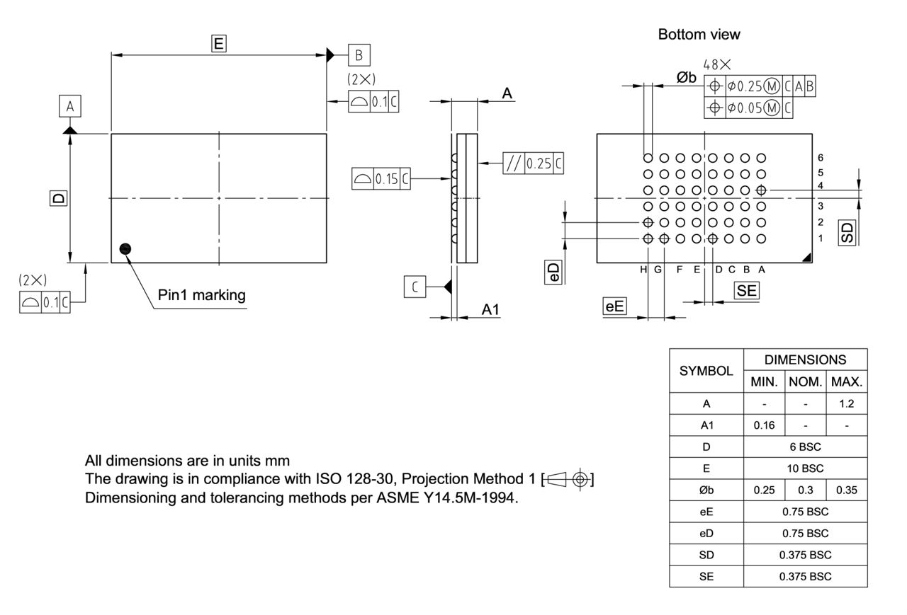 PG-TFBGA-48-805_Package Outline
