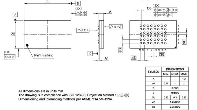 PG-TFBGA-48-805_Package Outline