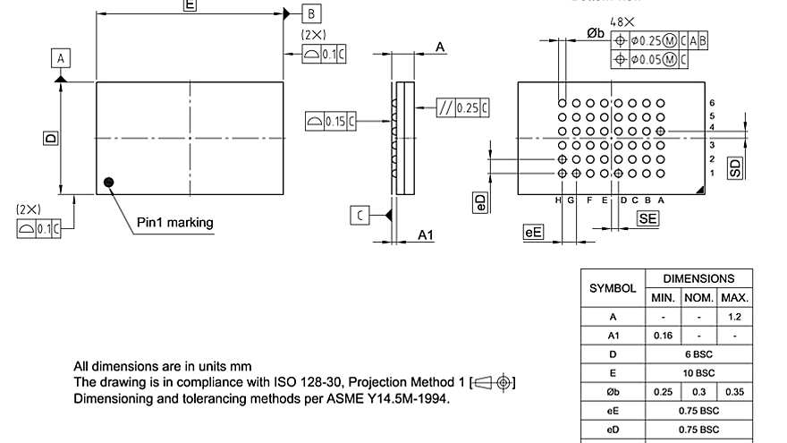 PG-TFBGA-48-805_Package Outline