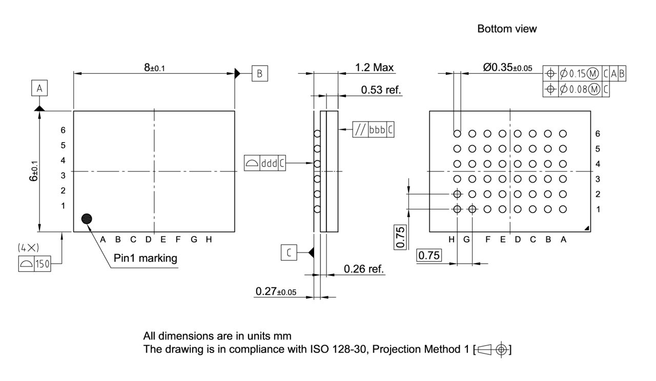 PG-TFBGA-48-806_Package Outline