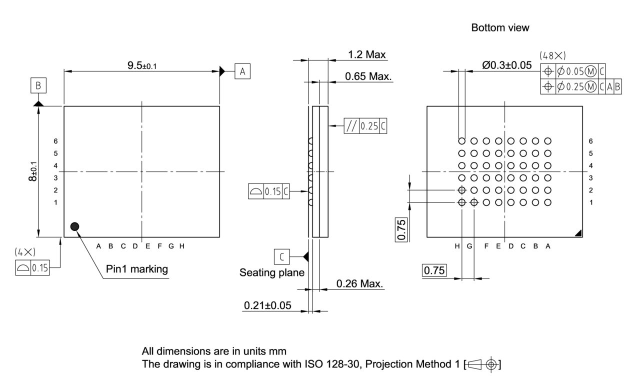 PG-TFBGA-48-807_Package Outline