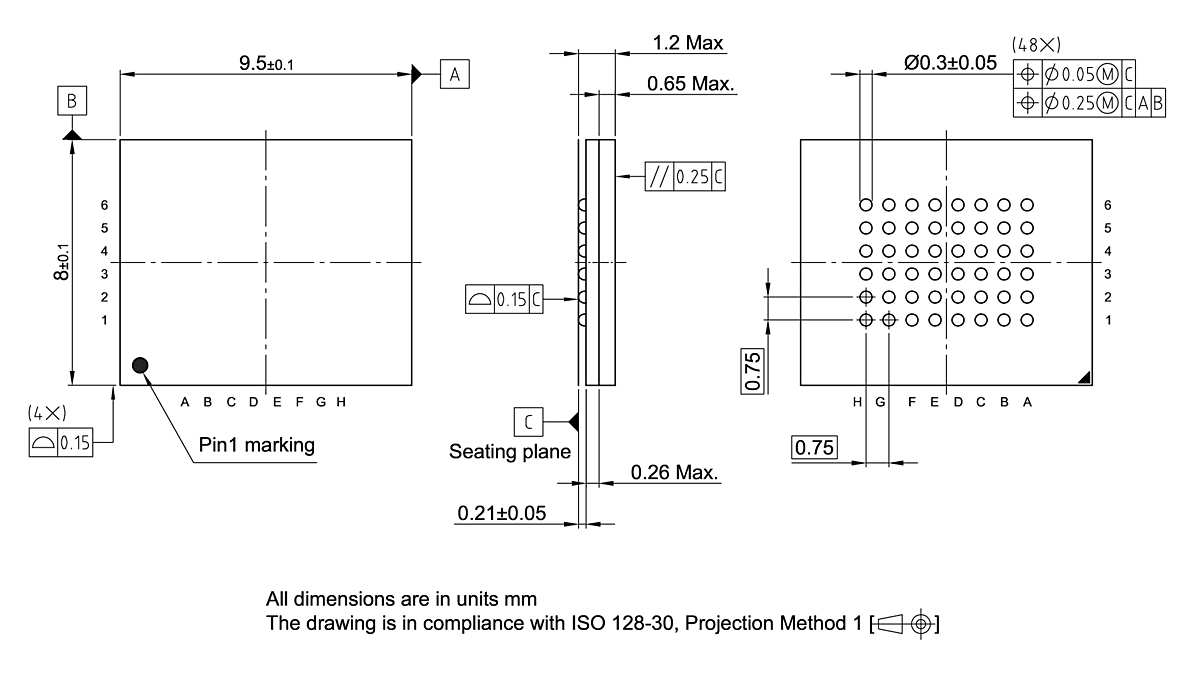 PG-TFBGA-48-807_Package Outline
