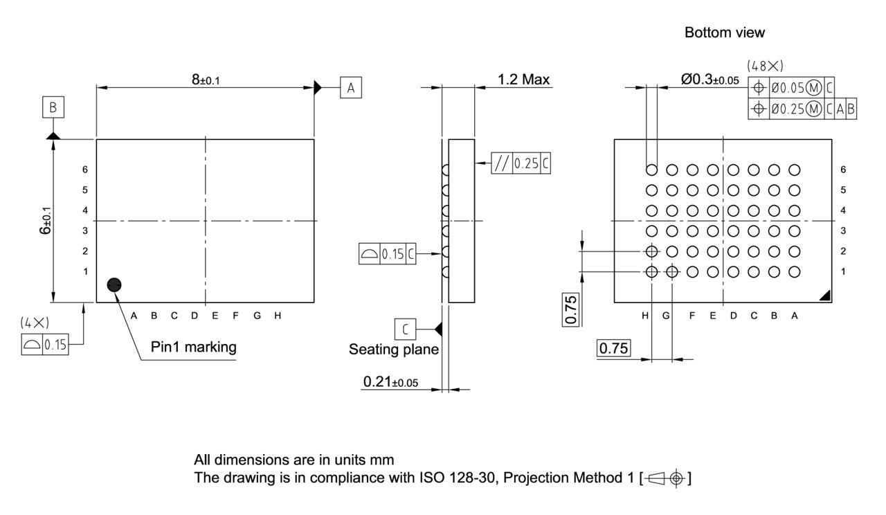 PG-TFBGA-48-808_Package Outline