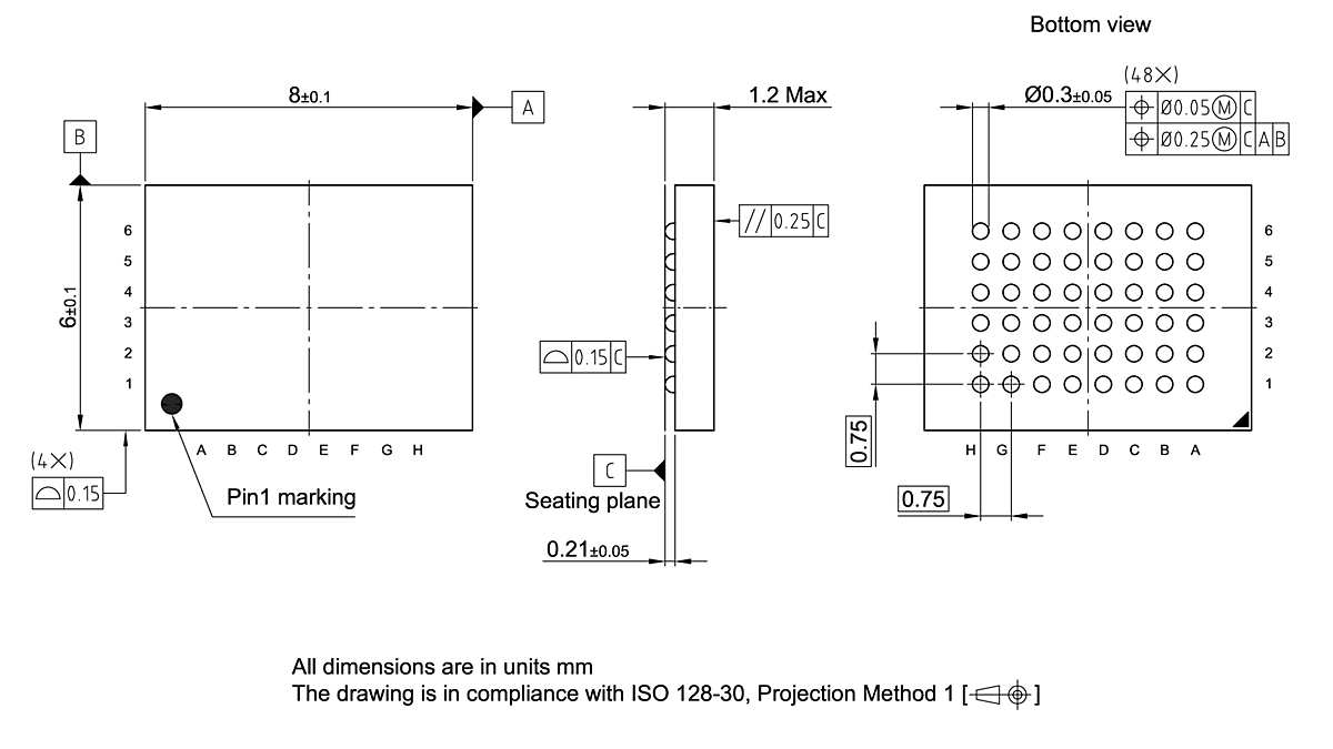 PG-TFBGA-48-808_Package Outline