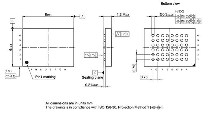 PG-TFBGA-48-808_Package Outline
