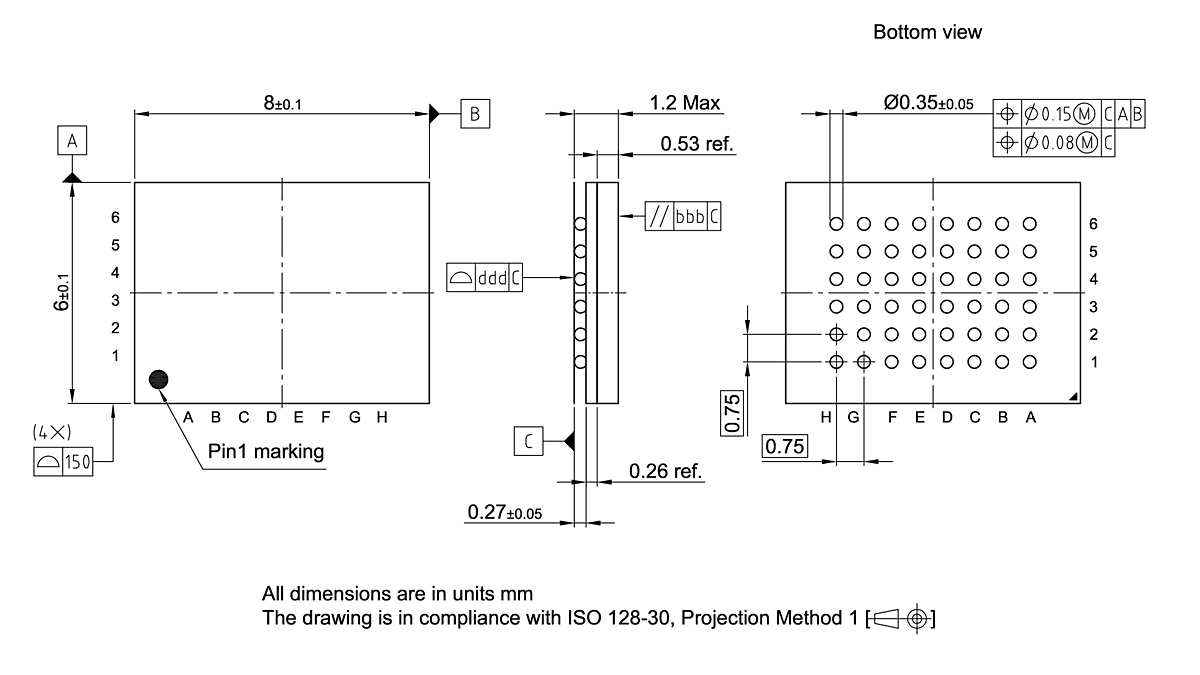 PG-TFBGA-48-809_Package Outline