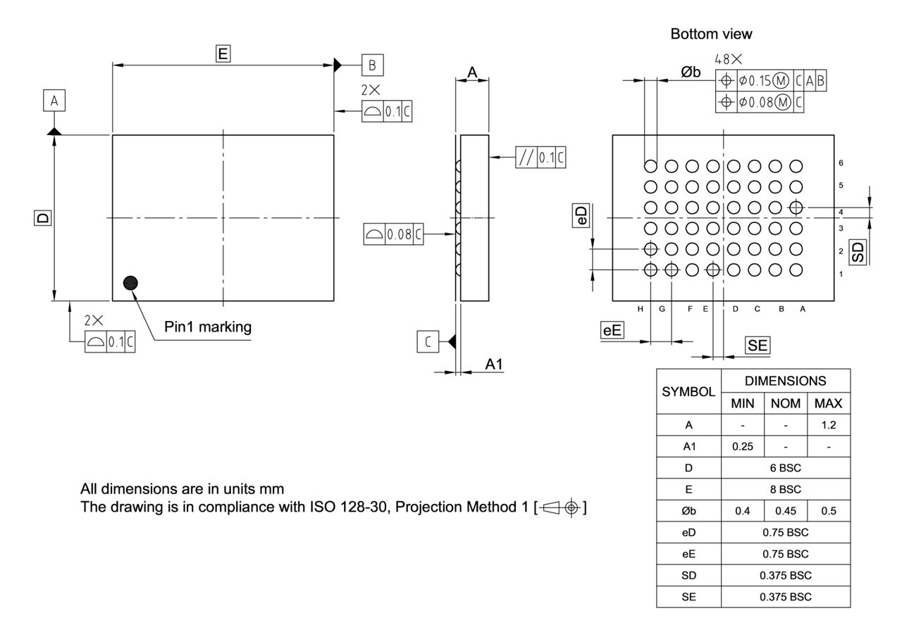 PG-TFBGA-48-810_Package Outline
