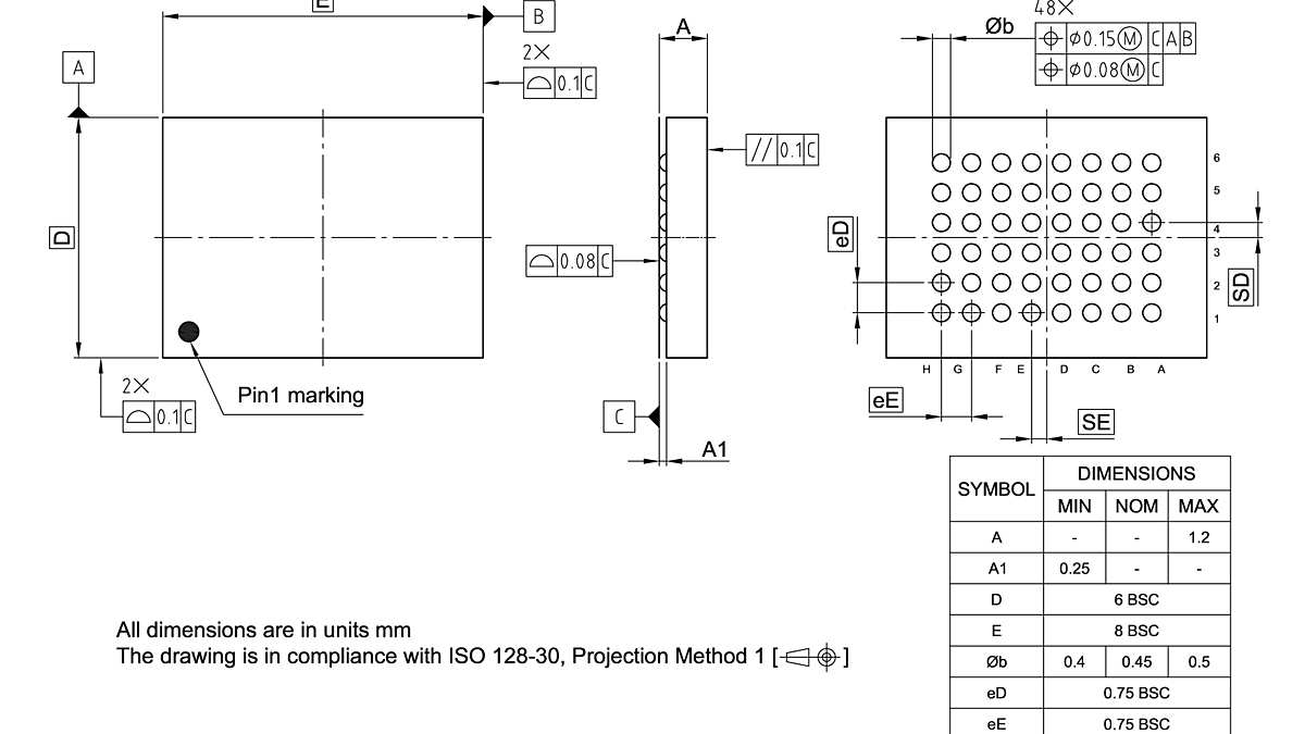 PG-TFBGA-48-810_Package Outline