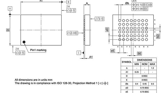 PG-TFBGA-48-810_Package Outline