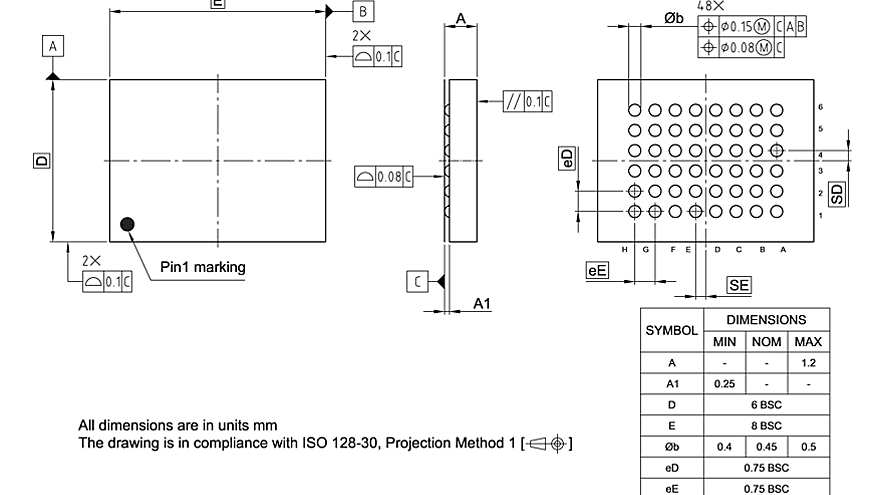PG-TFBGA-48-810_Package Outline