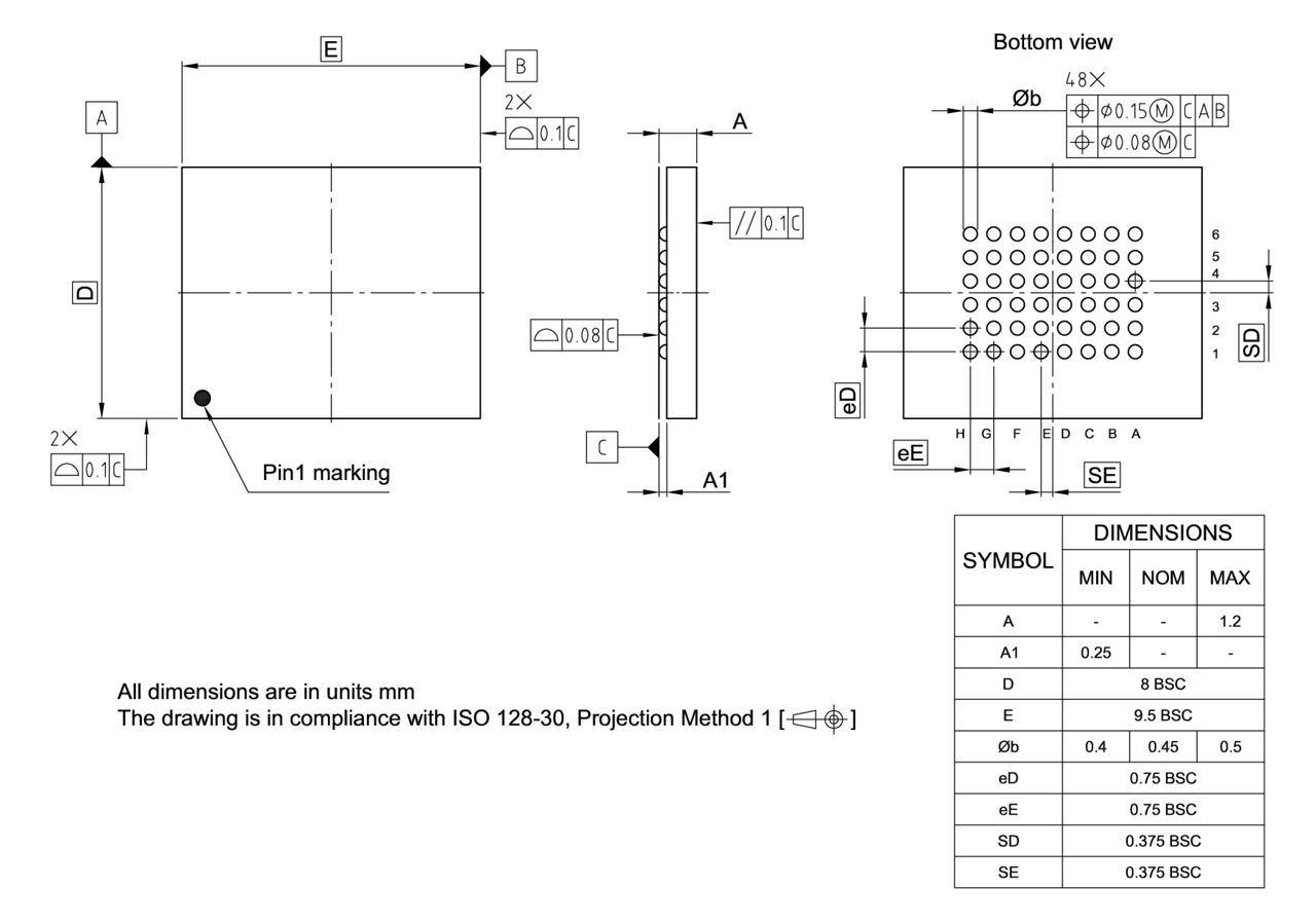 PG-TFBGA-48-811_Package Outline