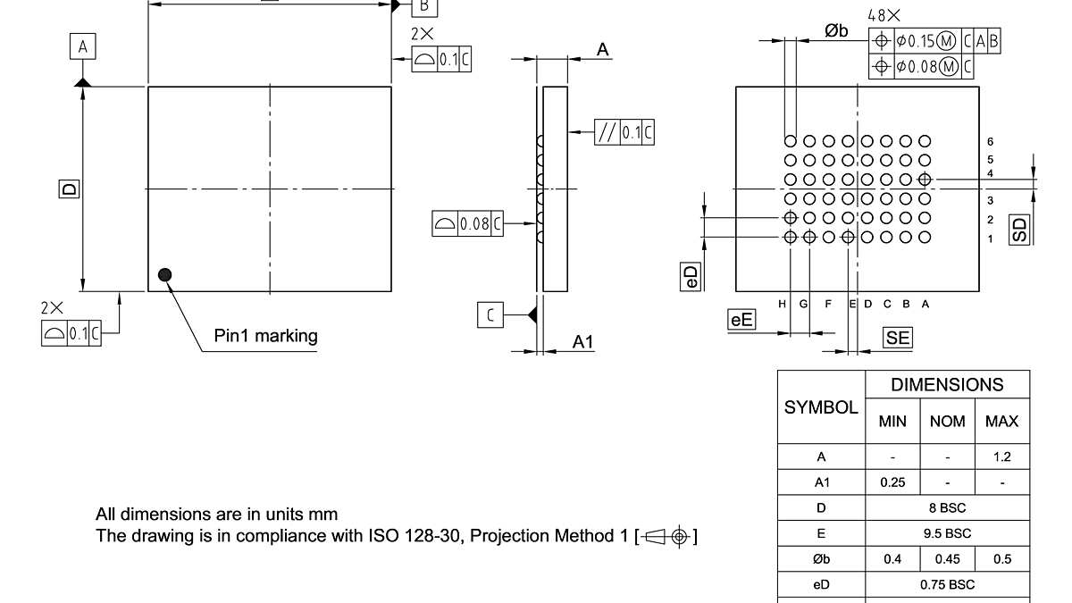 PG-TFBGA-48-811_Package Outline