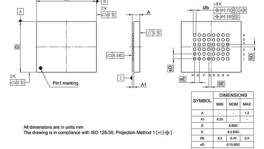 PG-TFBGA-48-811_Package Outline