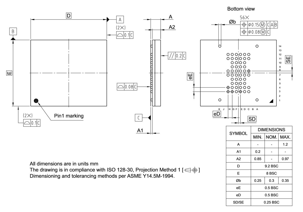 PG-TFBGA-56-800_Package Outline