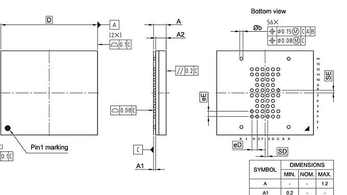 PG-TFBGA-56-800_Package Outline