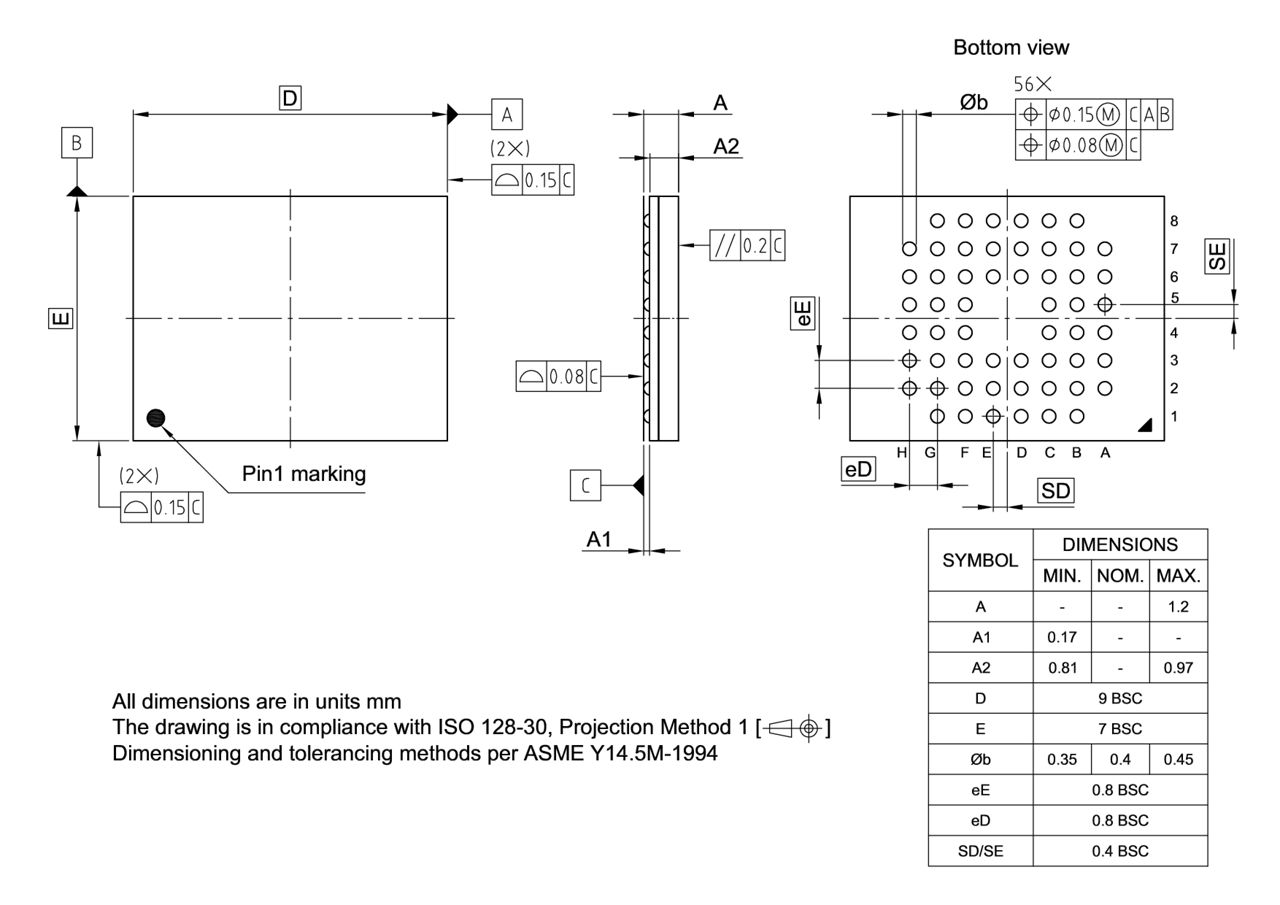 PG-TFBGA-56-801_Package Outline