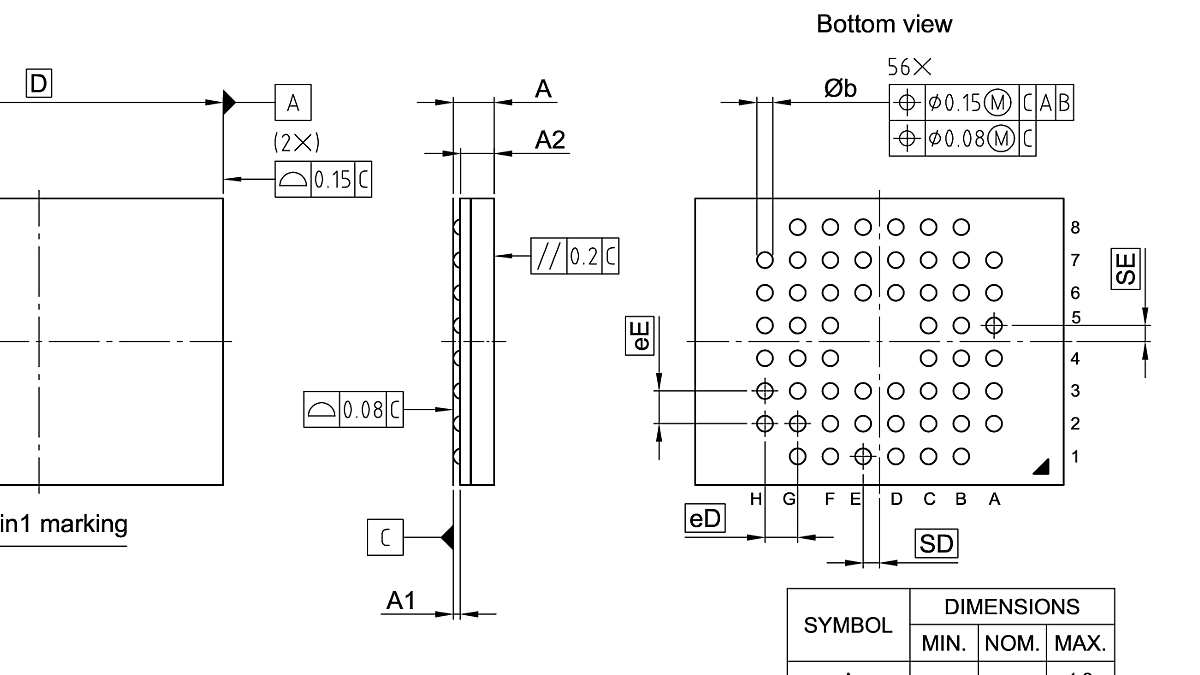 PG-TFBGA-56-801_Package Outline