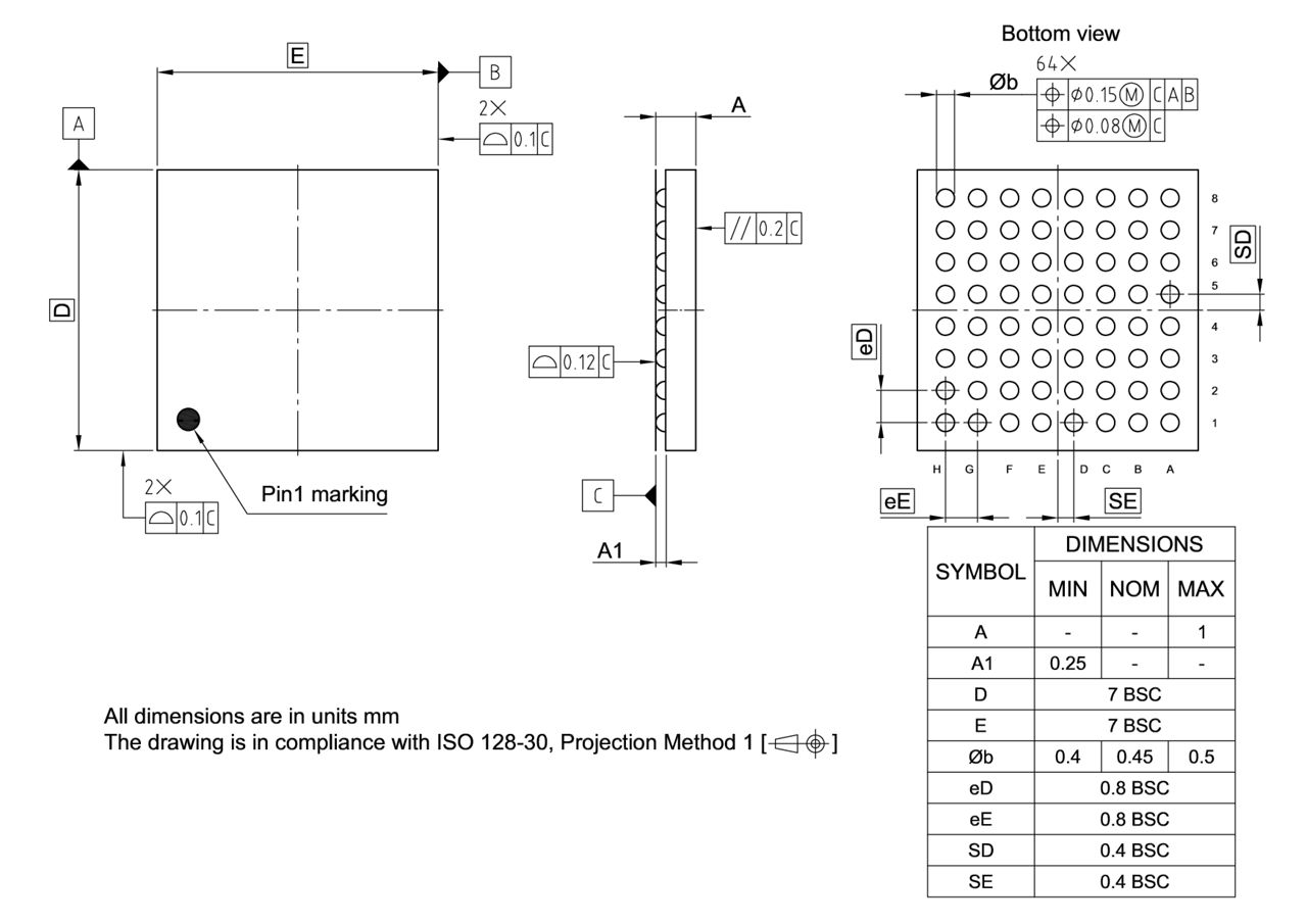 PG-TFBGA-64-800_Package Outline
