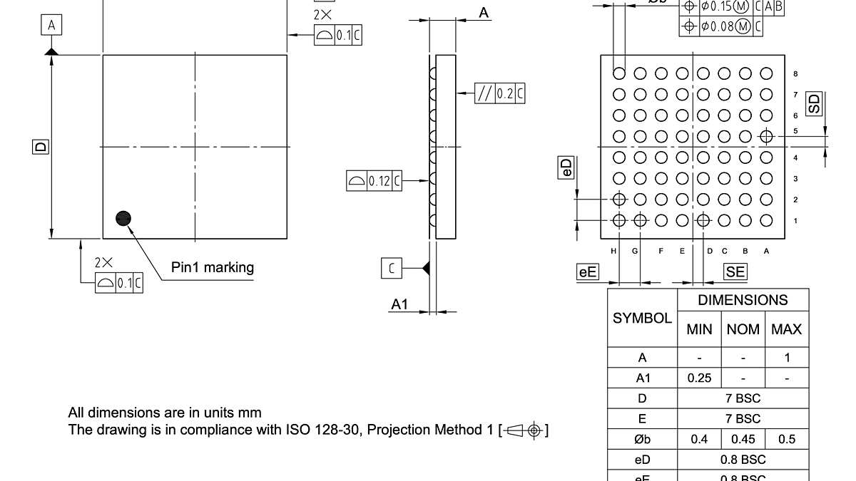 PG-TFBGA-64-800_Package Outline