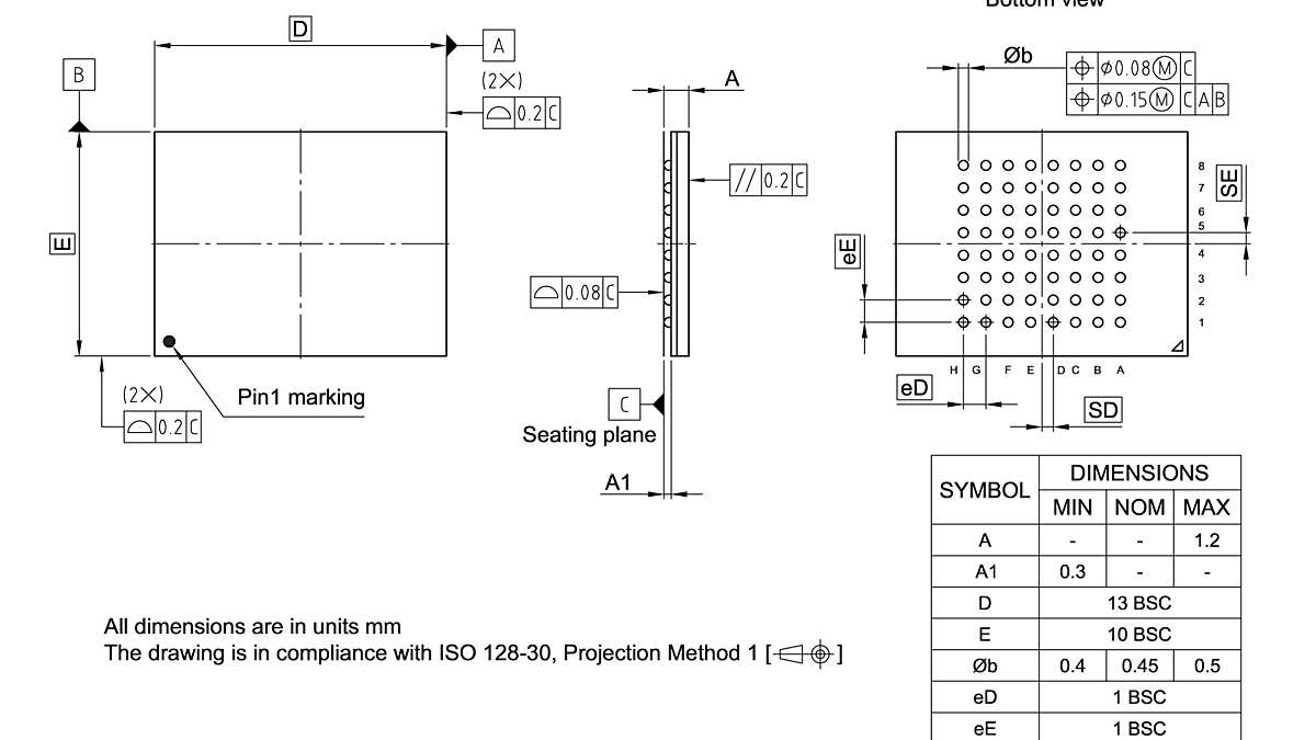 PG-TFBGA-64-801_Package Outline