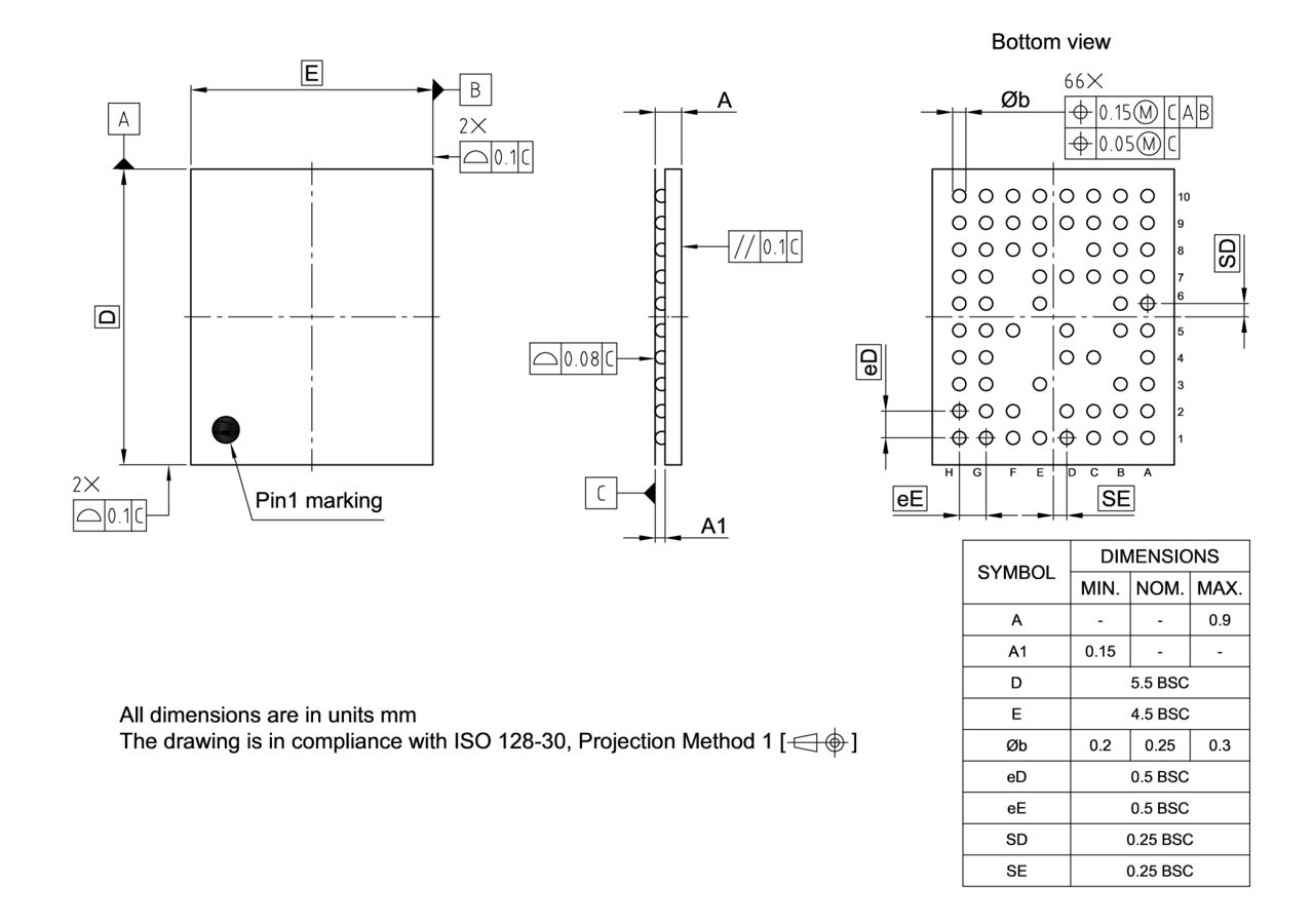 PG-TFBGA-66-800_Package Outline