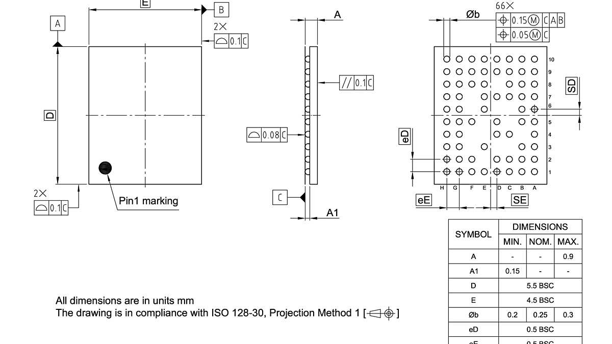 PG-TFBGA-66-800_Package Outline