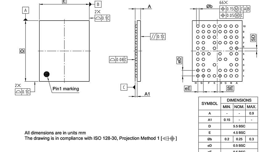 PG-TFBGA-66-800_Package Outline