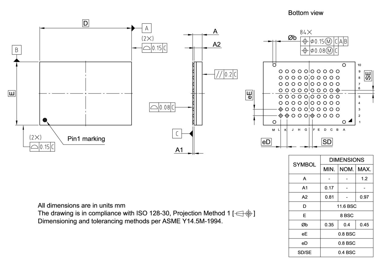PG-TFBGA-84-800_Package Outline