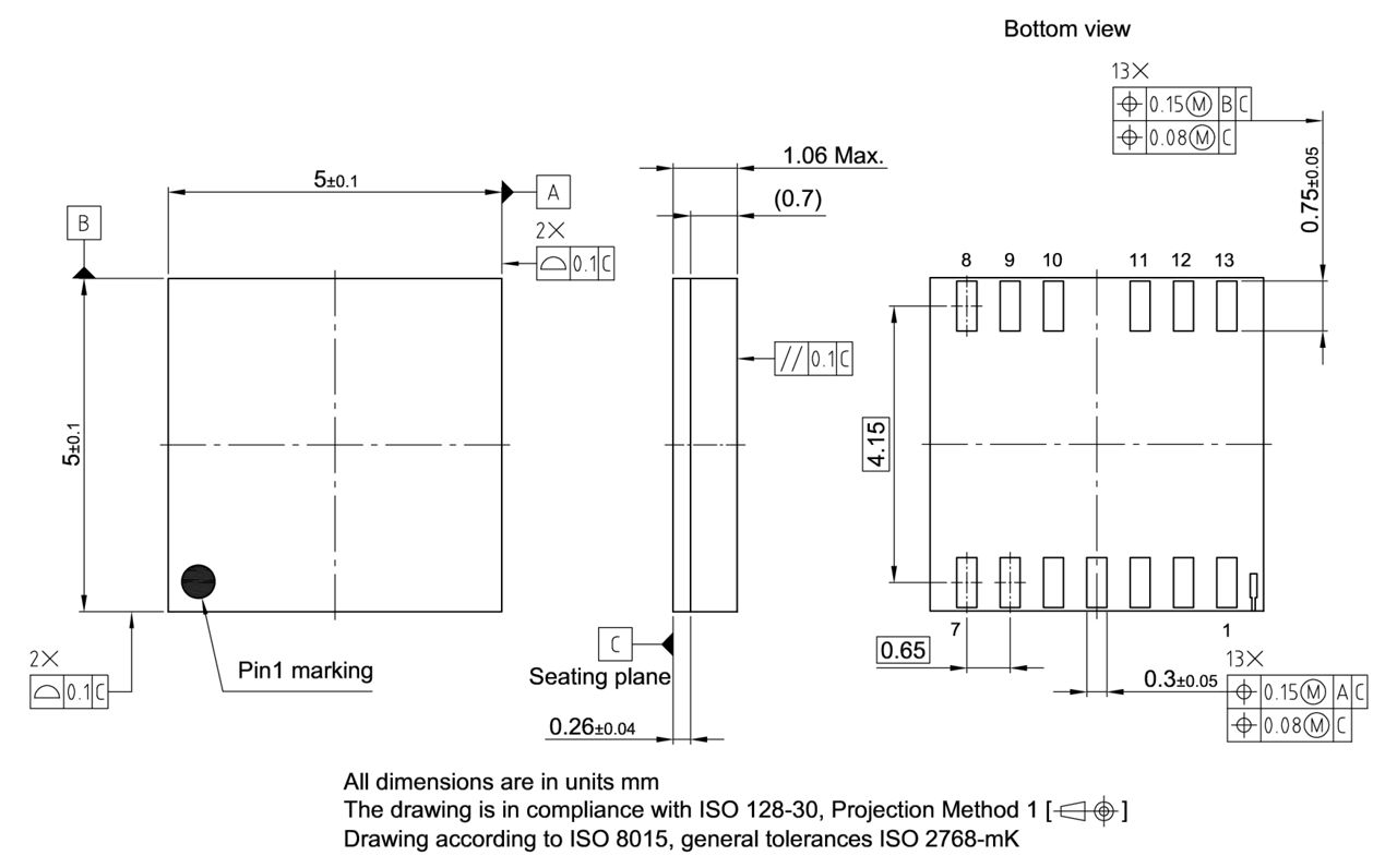 PG-TFLGA-13-1_Package Outline