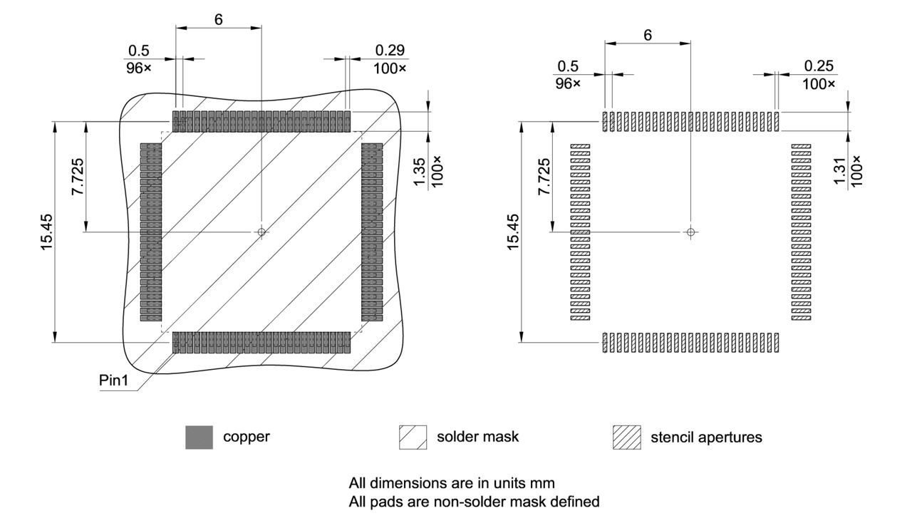PG-TQFP-100-1_Footprint Drawing