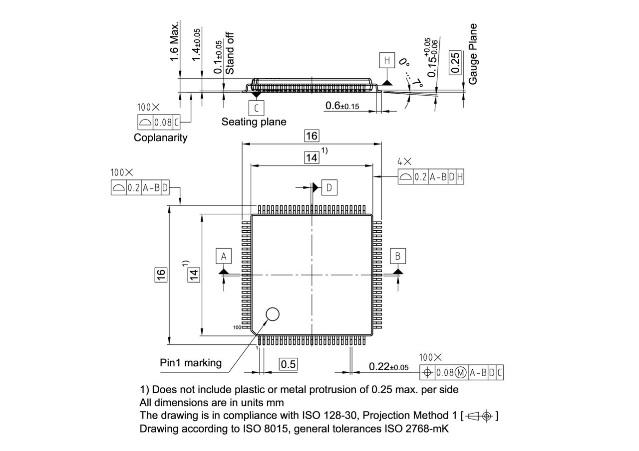 PG-TQFP-100-1_Package Outline