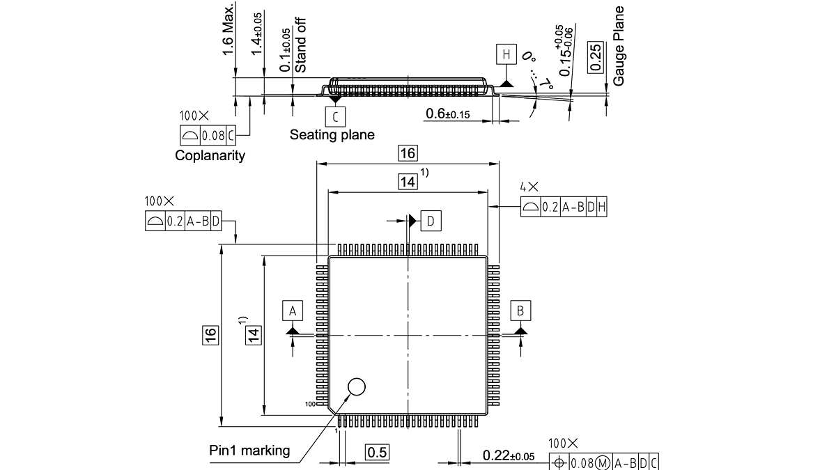 PG-TQFP-100-1_Package Outline