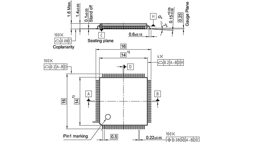 PG-TQFP-100-1_Package Outline
