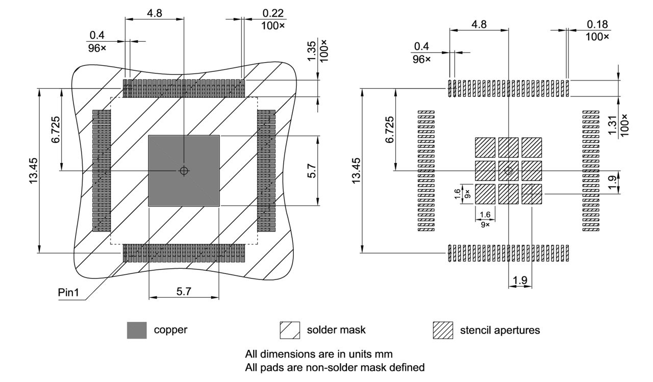 PG-TQFP-100-23_Footprint Drawing