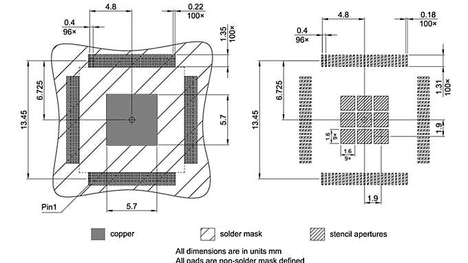 PG-TQFP-100-23_Footprint Drawing