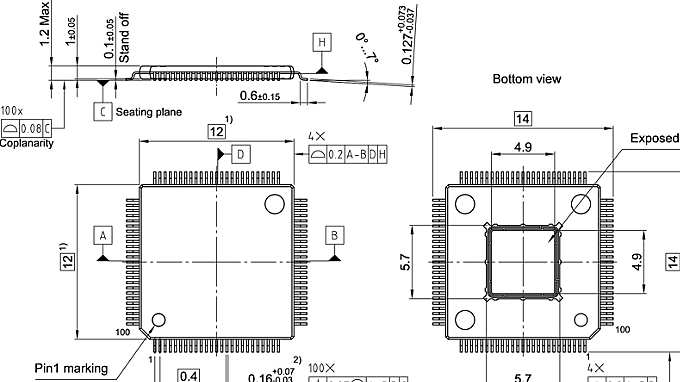 PG-TQFP-100-23_Package Outline