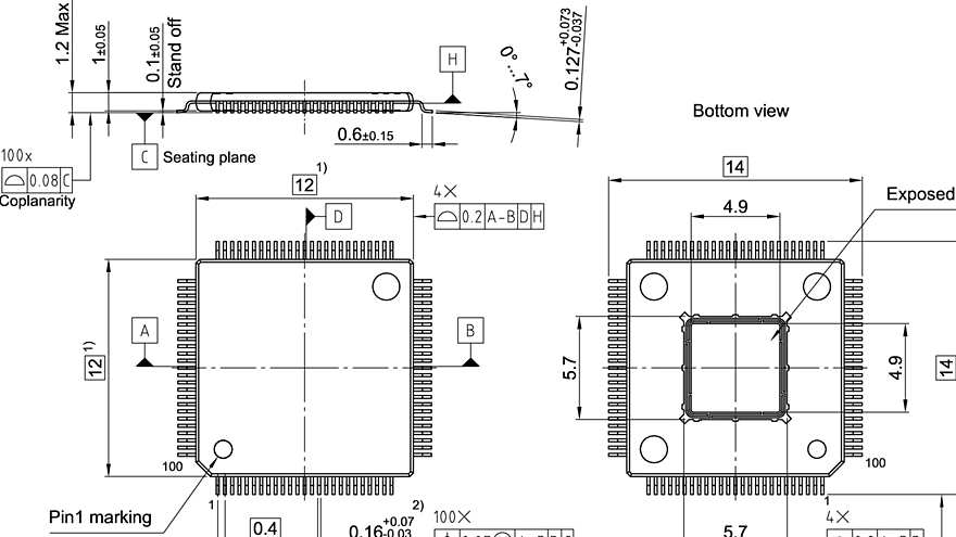 PG-TQFP-100-23_Package Outline