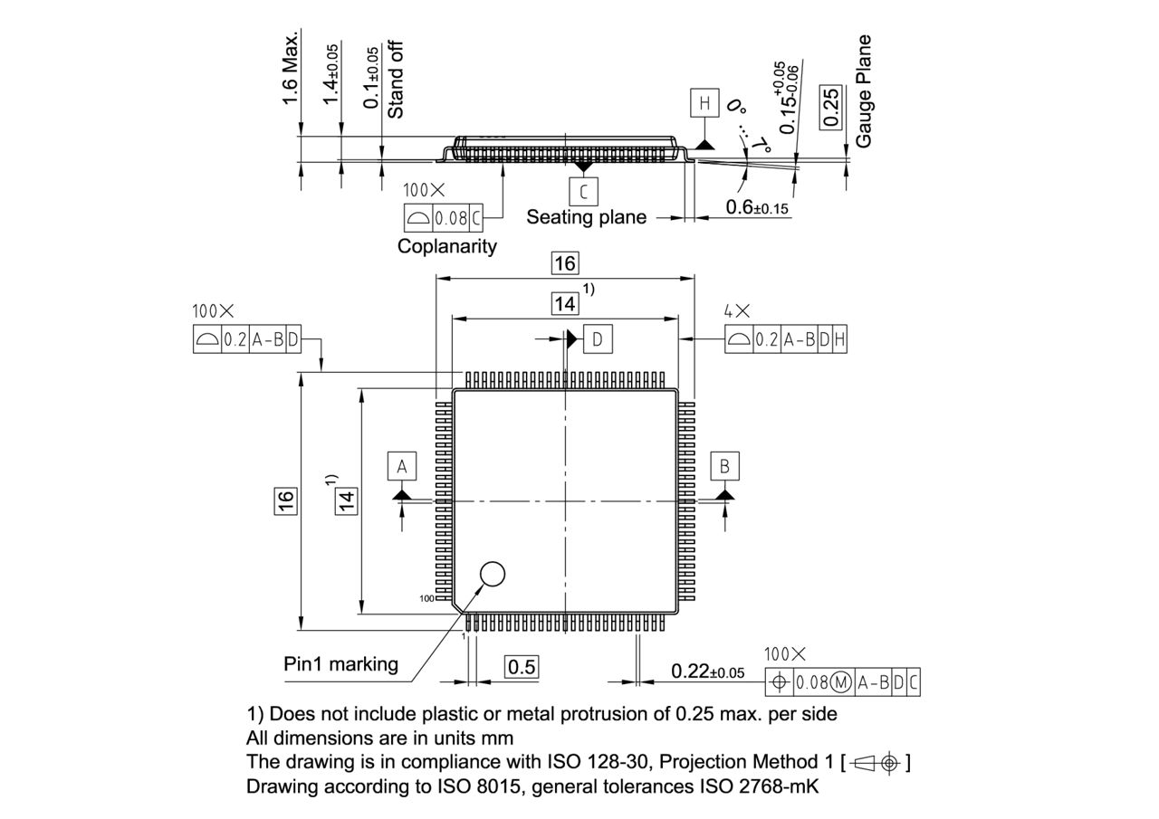 PG-TQFP-100-5_Package Outline