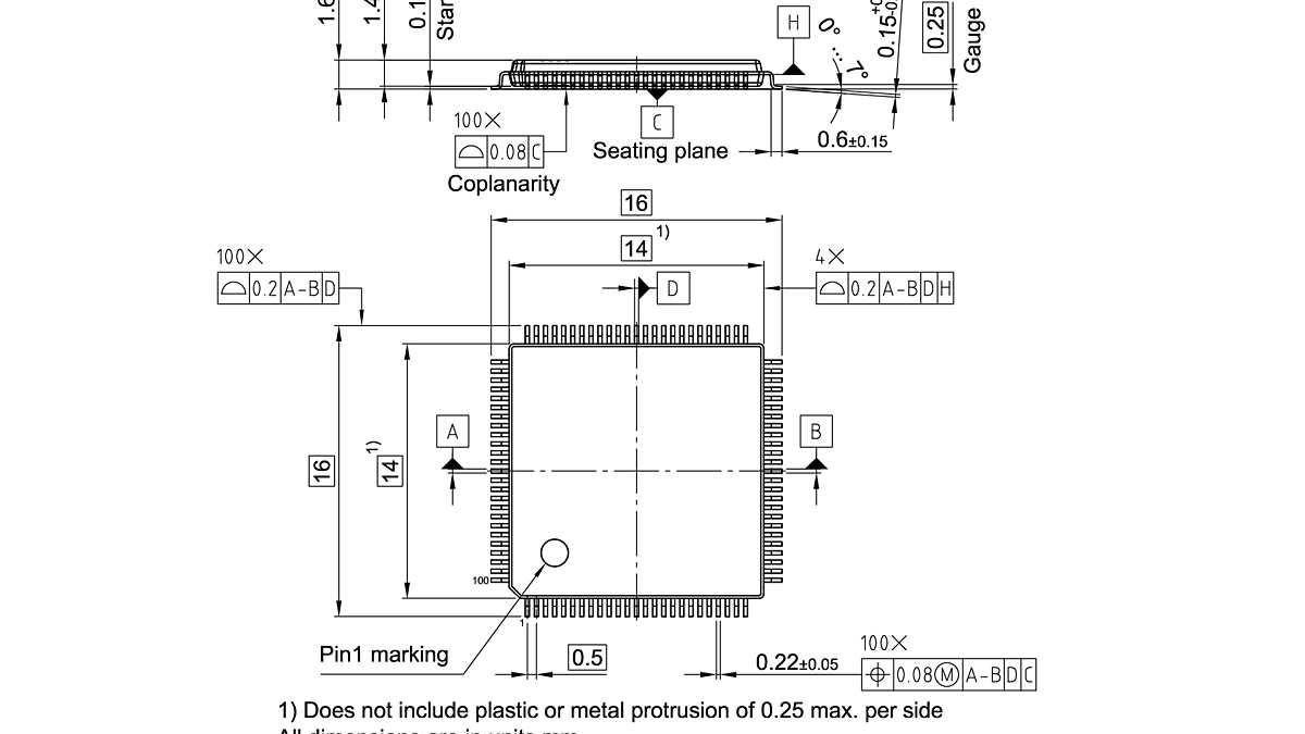 PG-TQFP-100-5_Package Outline
